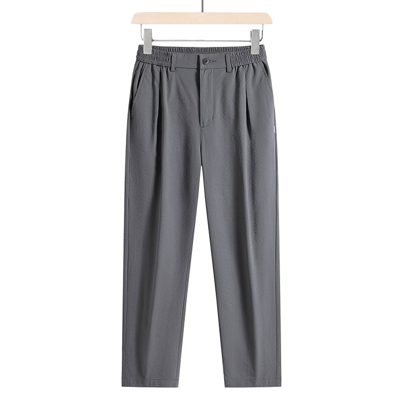 Pantaloni casual pentru bărbați în stil Hong Kong, croi drept, lungime cropped, uscare rapidă, respirabili, pantaloni de costum, mărime mare