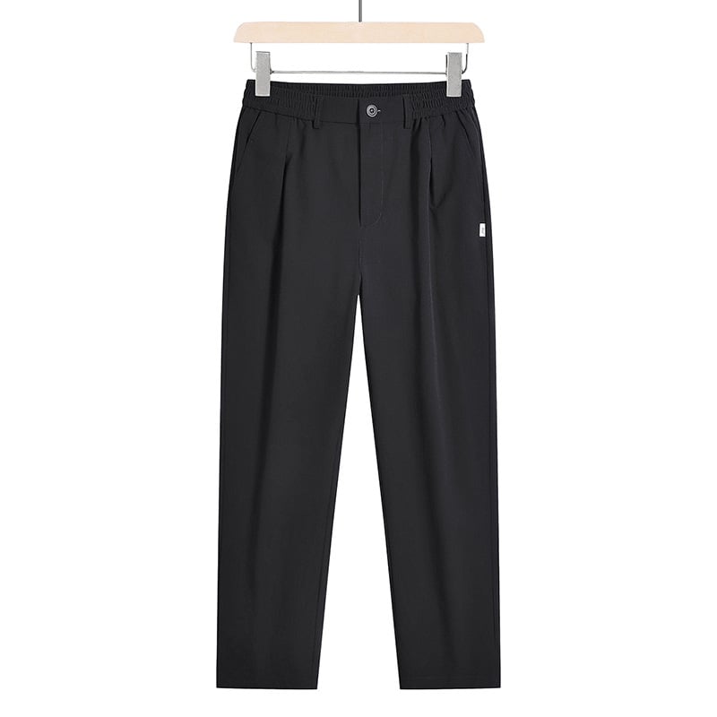 Pantaloni casual pentru bărbați în stil Hong Kong, croi drept, lungime cropped, uscare rapidă, respirabili, pantaloni de costum, mărime mare
