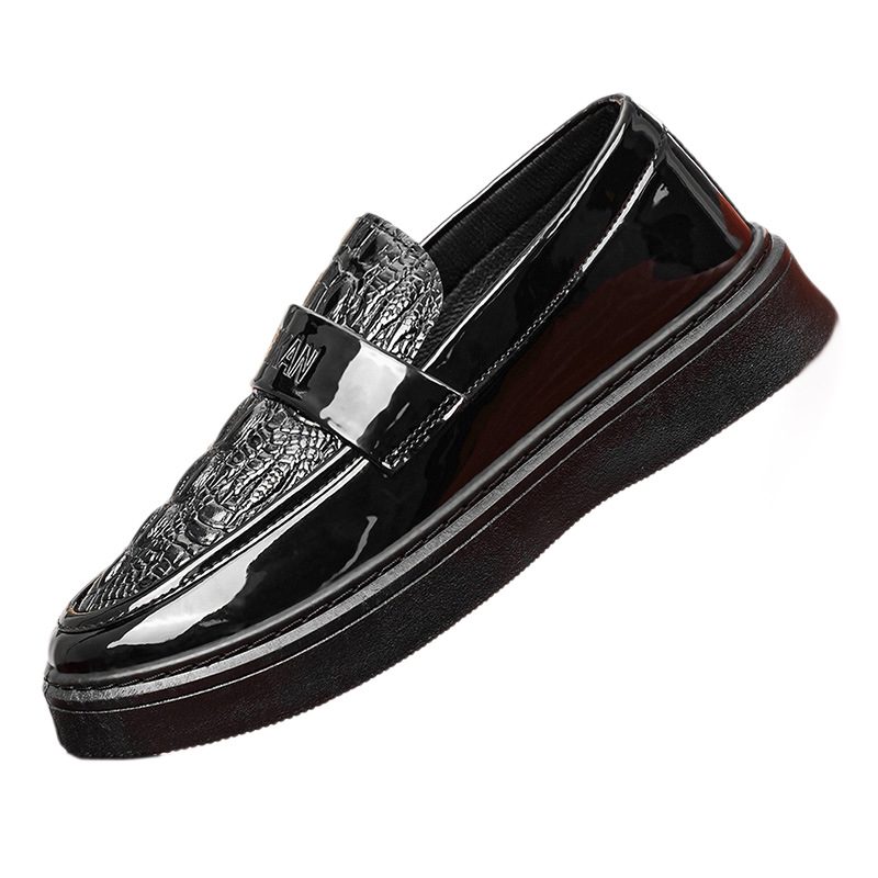 Pantofi din piele pentru bărbați, primăvara 2026, stil business casual, vârf rotund, respirabili și ușori, anti-alunecare, toc mediu 3–5 cm, talpă PVC, branț EVA