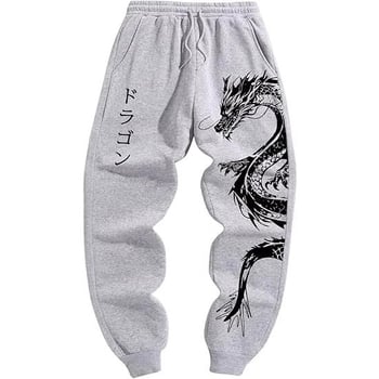 2025 Primăvară-Toamnă: imprimeu dragon gotic Y2K, pantaloni sport largi pentru femei, cu șireturi