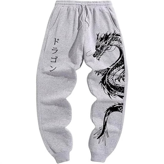 2025 Primăvară-Toamnă: imprimeu dragon gotic Y2K, pantaloni sport largi pentru femei, cu șireturi