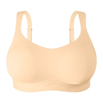 Sutien de tip vestă, mărime mare, acoperire completă, modelare a sânilor pe lateral, anti-sagging, cupă fără cusături