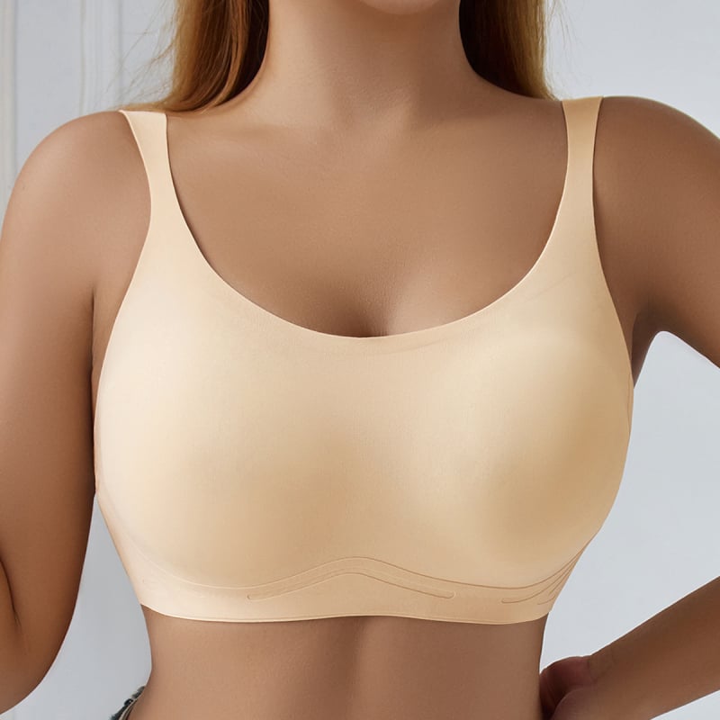 Sutien de tip vestă, mărime mare, acoperire completă, modelare a sânilor pe lateral, anti-sagging, cupă fără cusături
