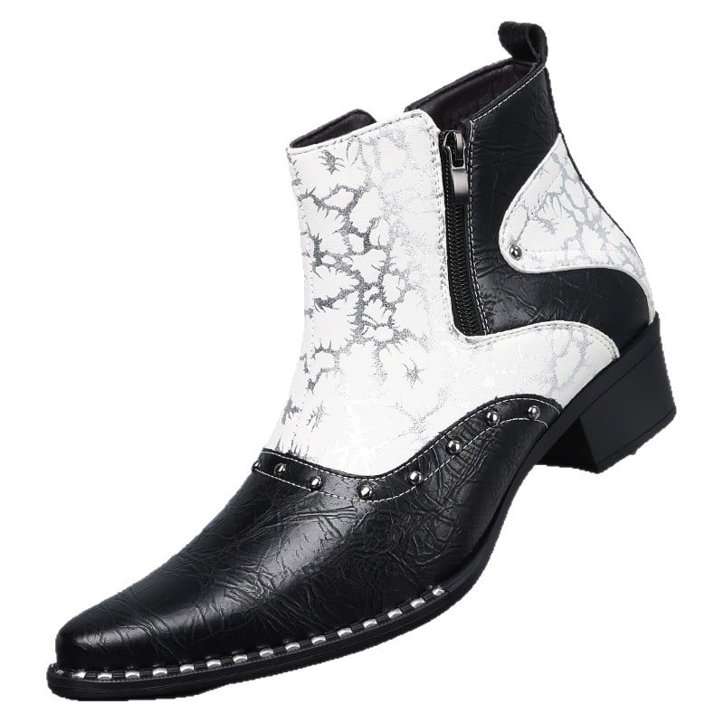 Botine Chelsea din piele în stil britanic Martin, piele lucioasă, design color-bloc, ținute business formale