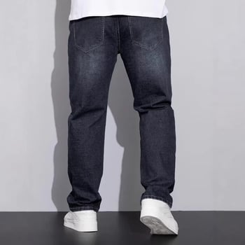 HME férfi nagy méretű denim nadrág, mindennapi utcai stílus, laza egyenes szárú, hosszú fazon