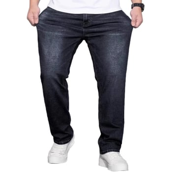 HME férfi nagy méretű denim nadrág, mindennapi utcai stílus, laza egyenes szárú, hosszú fazon
