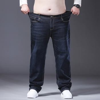 Férfi denim nadrág, egyenes szabású, középmagas derekú, kissé elasztikus, mindennapi/üzleti stílus, plusz méret