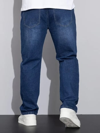 HME nagy méretű férfi farmer, laza mindennapi fazon, egyenes szabású, denim, 80% pamut / 18% poliészter / 2% elastán