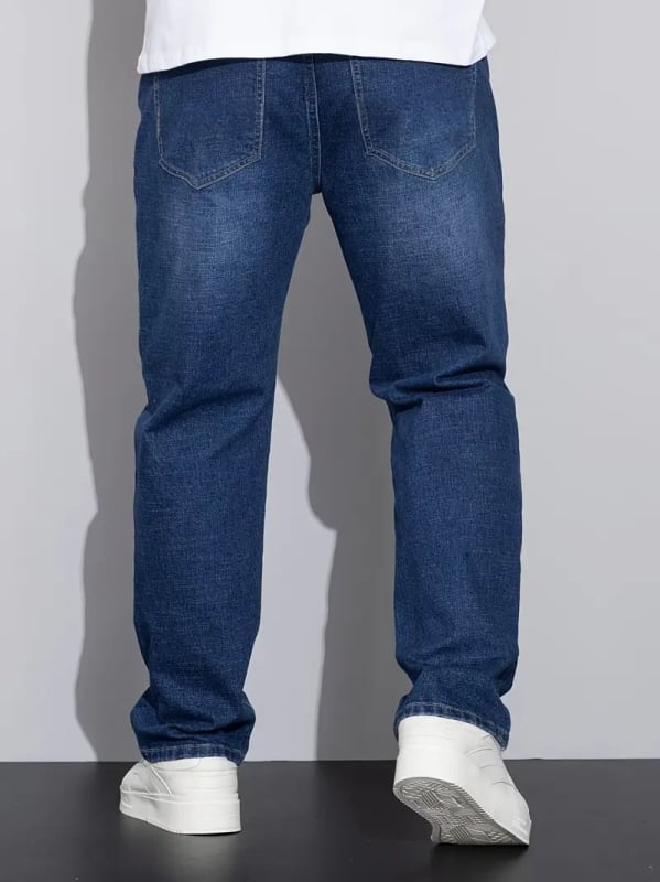 HME nagy méretű férfi farmer, laza mindennapi fazon, egyenes szabású, denim, 80% pamut / 18% poliészter / 2% elastán