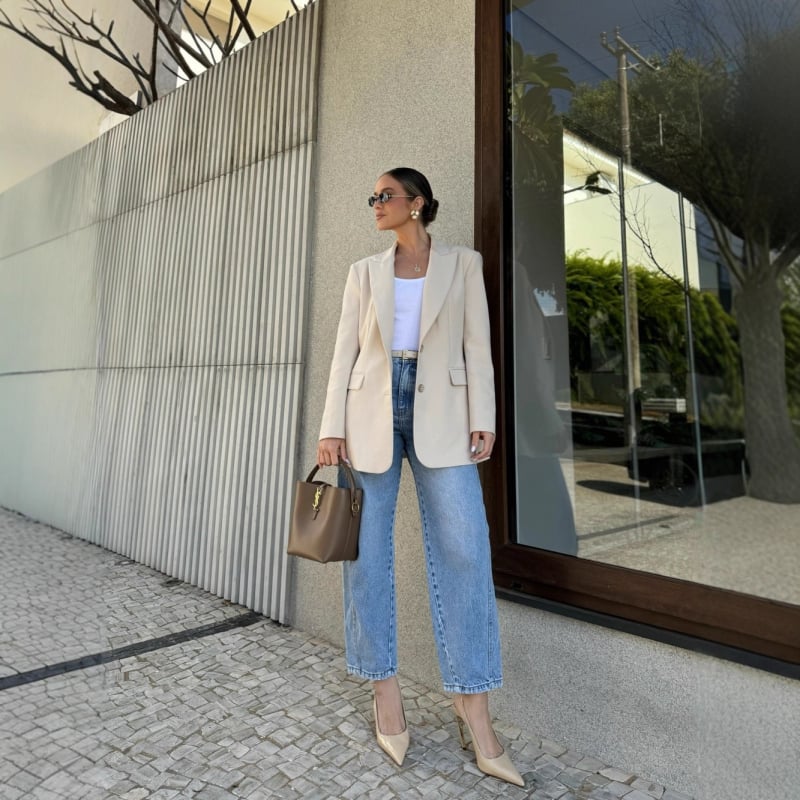 Sacou dama elegant, croială lejeră din poliester cu elastan, 2025