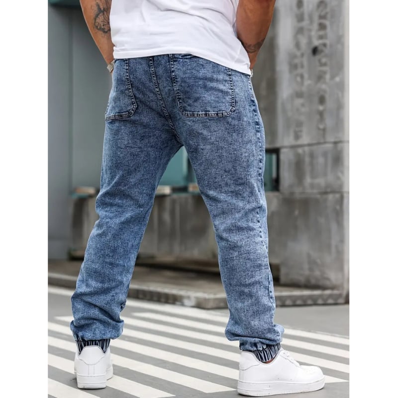 Nagy méretű férfi farmer, elasztikus, slim fit, mindennapi hosszú nadrág