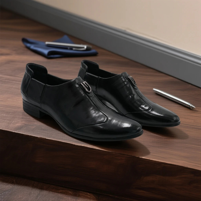 Pantofi Derby din piele italiană premium pentru bărbați, vârf ascuțit, căptușeală respirabilă, piele de vită, stil de afaceri inspirat de britanic