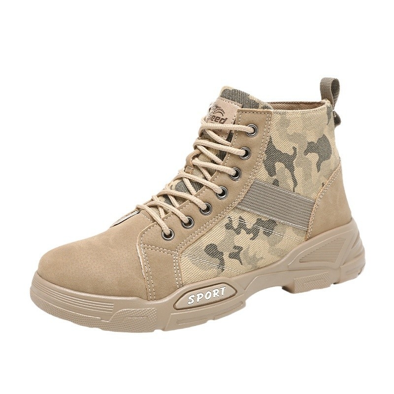 Cizme de iarnă pentru bărbați, camuflaj din nubuk, călduroase, stil vintage militar, casual