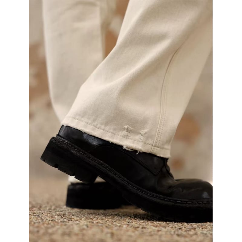 Férfi oversized denimnadrág, európai- és amerikai streetwear stílus, patchwork zsebek, laza egyenes szabás