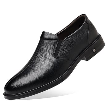 Pantofi eleganți pentru bărbați din piele naturală, respirabili, cu vârf ascuțit, talpă din PU, pentru birou și afaceri, toamna 2025