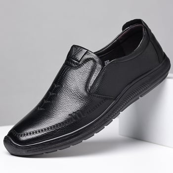 Pantofi de vară din piele pentru bărbați, confortabili pentru condus, talpă moale antiderapantă