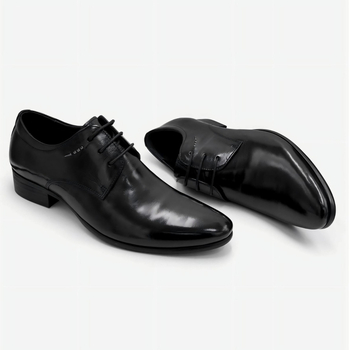 Pantofi Oxford din piele pentru bărbați, cu efect de creștere a înălțimii, negri, vârf ascuțit, șireturi
