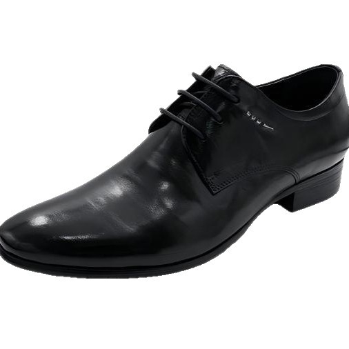 Pantofi Oxford din piele pentru bărbați, cu efect de creștere a înălțimii, negri, vârf ascuțit, șireturi
