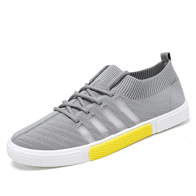 Férfi slip-on cipő légáteresztő hálós felsőrésszel, vékony, könnyű és kényelmes, színblokkolt dizájnnal, mindennapi sneaker