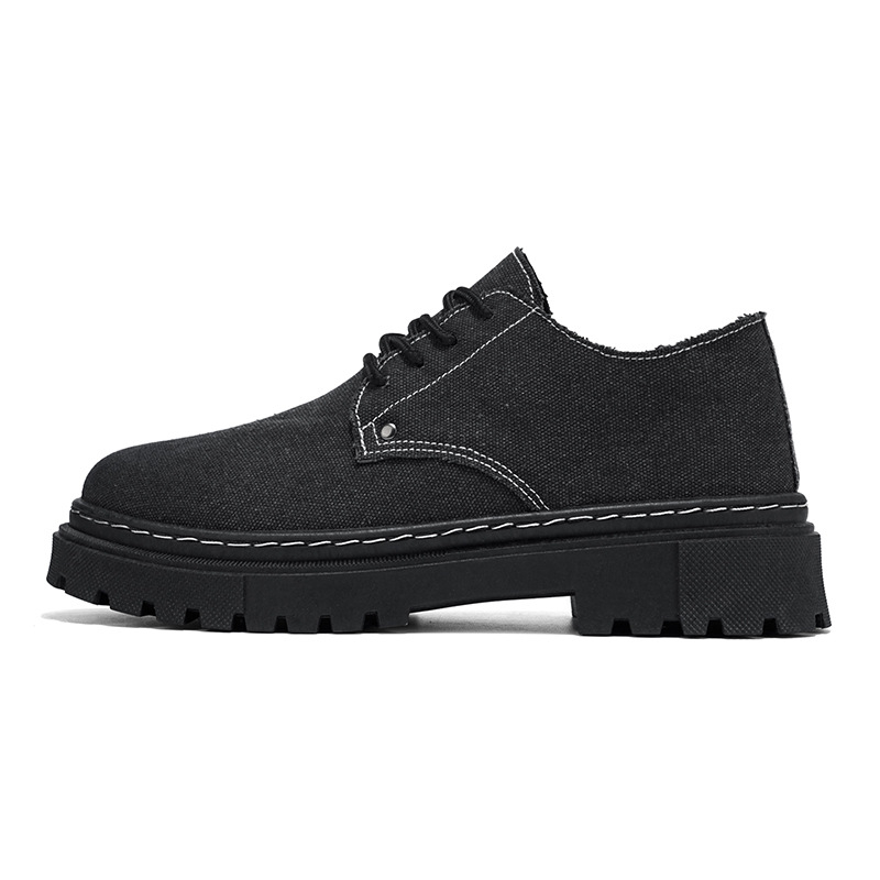 Pantofi casual pentru bărbați din denim, cu creștere în înălime de 3–5 cm, primăvară, stil britanic, pantofi de lucru