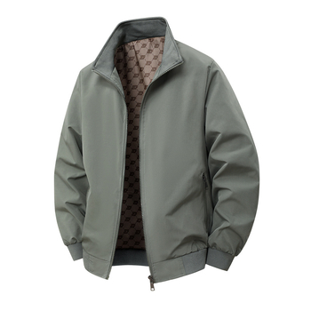 8XL méretű férfi dzseki tavasz- és őszre, álló gallérral, lazán szabott, zipzárral, több zsebbel, koreai stílus
