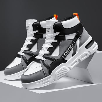 Pantofi sport casual bărbați, cu blocuri de culoare, înălțime medie, confortabili și respirabili