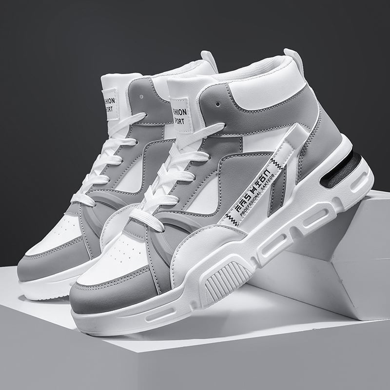 Pantofi sport casual bărbați, cu blocuri de culoare, înălțime medie, confortabili și respirabili