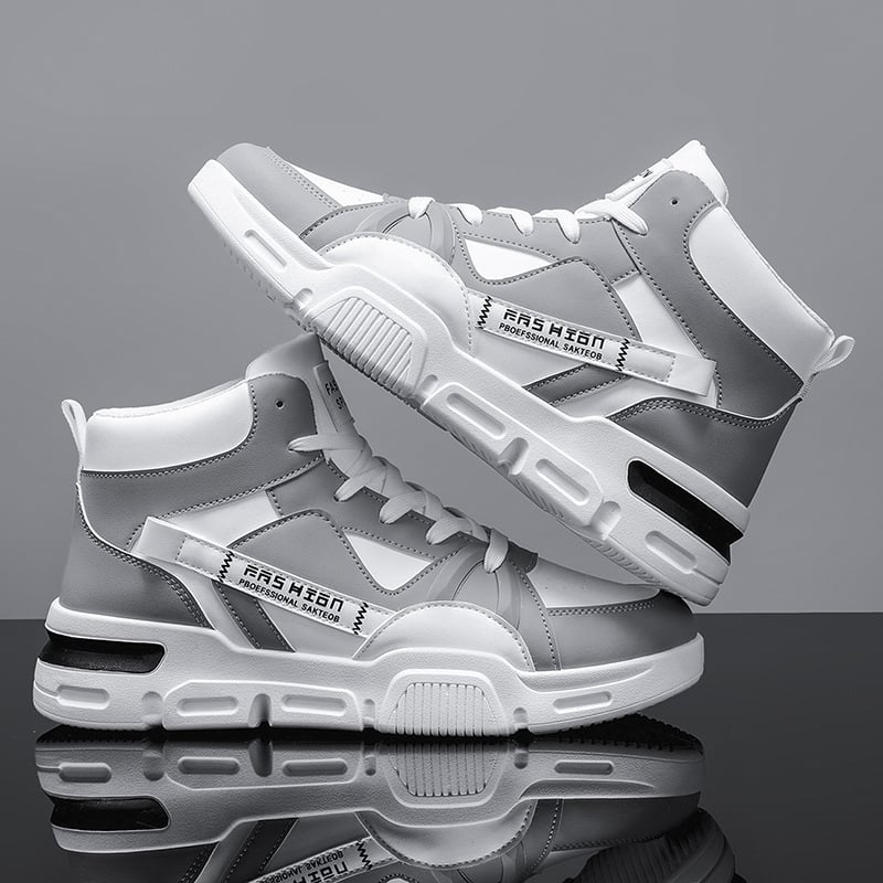 Pantofi sport casual bărbați, cu blocuri de culoare, înălțime medie, confortabili și respirabili