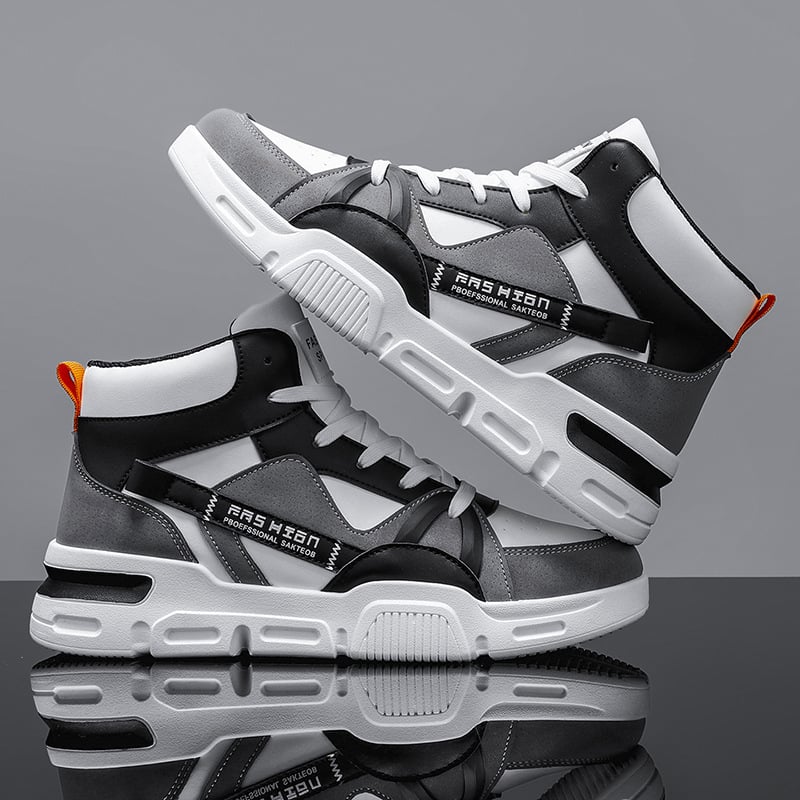 Pantofi sport casual bărbați, cu blocuri de culoare, înălțime medie, confortabili și respirabili
