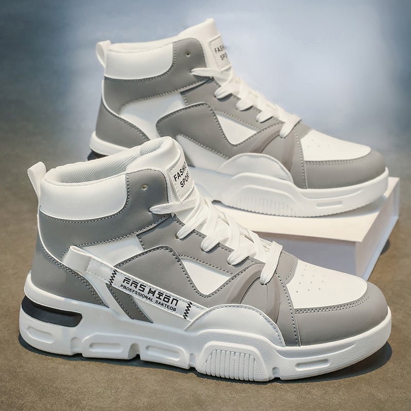 Pantofi sport casual bărbați, cu blocuri de culoare, înălțime medie, confortabili și respirabili