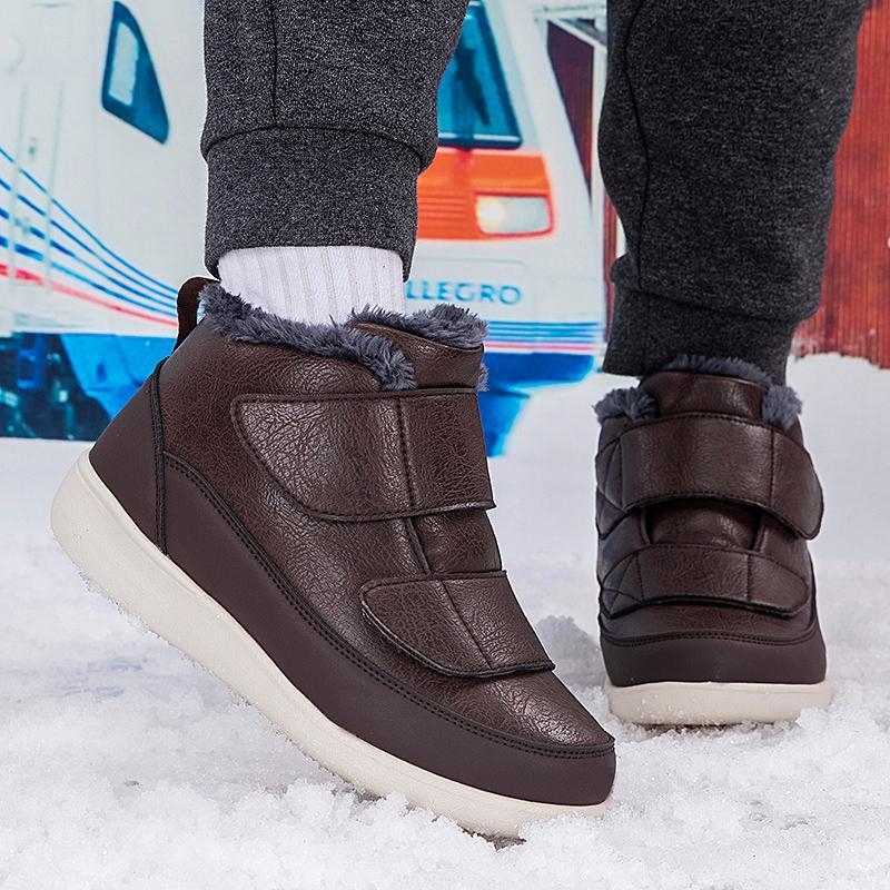 2025 téli új divatos kültéri Velcro cipő, magas szárú, fleece bélés, meleg, sokoldalú, uniszex
