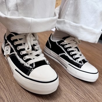 Férfi fehér vászon sneaker bolyhos béléssel, 2025 ősz, új modell, Wu Jianhao inspiráció, sokoldalú alacsony szárú cipő lace-up
