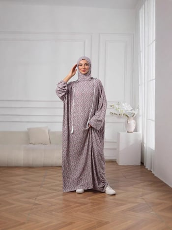 Női nyomtatott kapucnis maxi ruha, laza szabás, plusz méret, hosszú ujjak, mindennapi elegancia