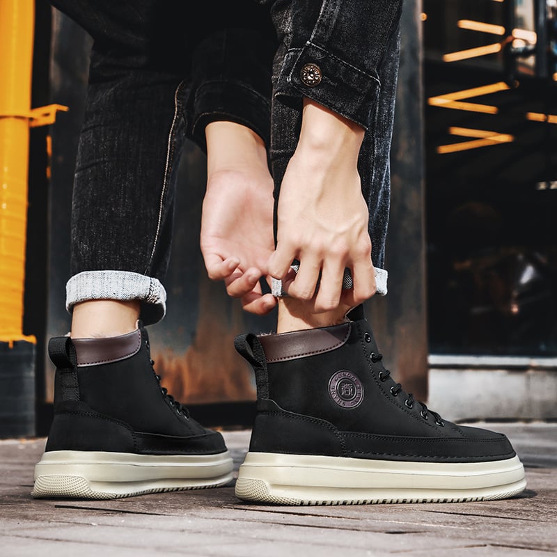Férfi téli magas szárú sneakers, vastag talppal, belül plüss, meleg kültéri használatra