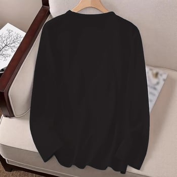 Női laza szabású hosszú ujjú T-shirt 3D nyomtatott mintával, kerek nyakú, hétköznapi elegáns stílus