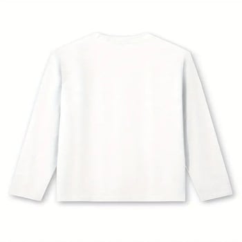 Női laza szabású hosszú ujjú T-shirt 3D nyomtatott mintával, kerek nyakú, hétköznapi elegáns stílus