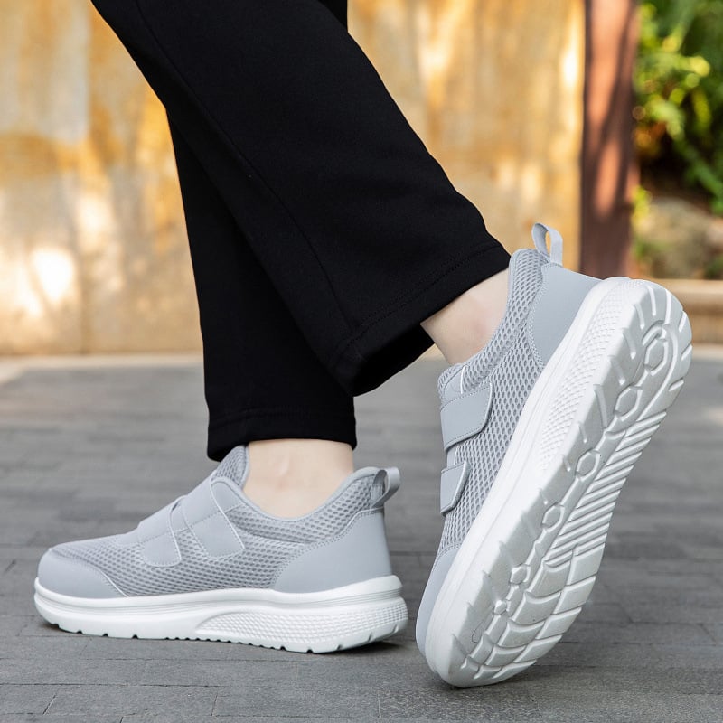 Pantofi sport din plasă, unisex, pentru persoane în vârstă, cu bot lat, talpă moale, închidere Velcro