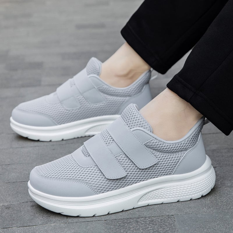 Pantofi sport din plasă, unisex, pentru persoane în vârstă, cu bot lat, talpă moale, închidere Velcro