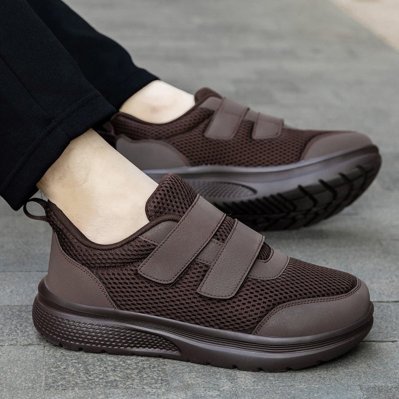 Pantofi sport din plasă, unisex, pentru persoane în vârstă, cu bot lat, talpă moale, închidere Velcro
