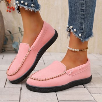 Ženske zimske loaferice s okruglim nosom, velur gornji dio, topla podstava od sintetičkog krzna, niski klin 4–6 cm, casual obuća