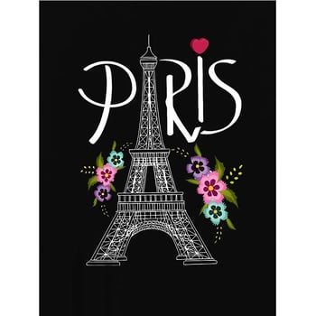 Női kapucnis pulóver Párizs Eiffel-tornya mintás virágos grafika
