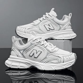 Pantofi sport bărbați tip dad shoes, din plasă respirabilă, talpă groasă pentru creșterea înălțimii, casual
