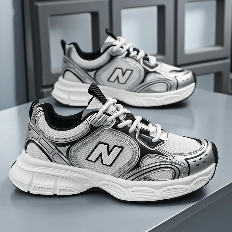 Pantofi sport bărbați tip dad shoes, din plasă respirabilă, talpă groasă pentru creșterea înălțimii, casual