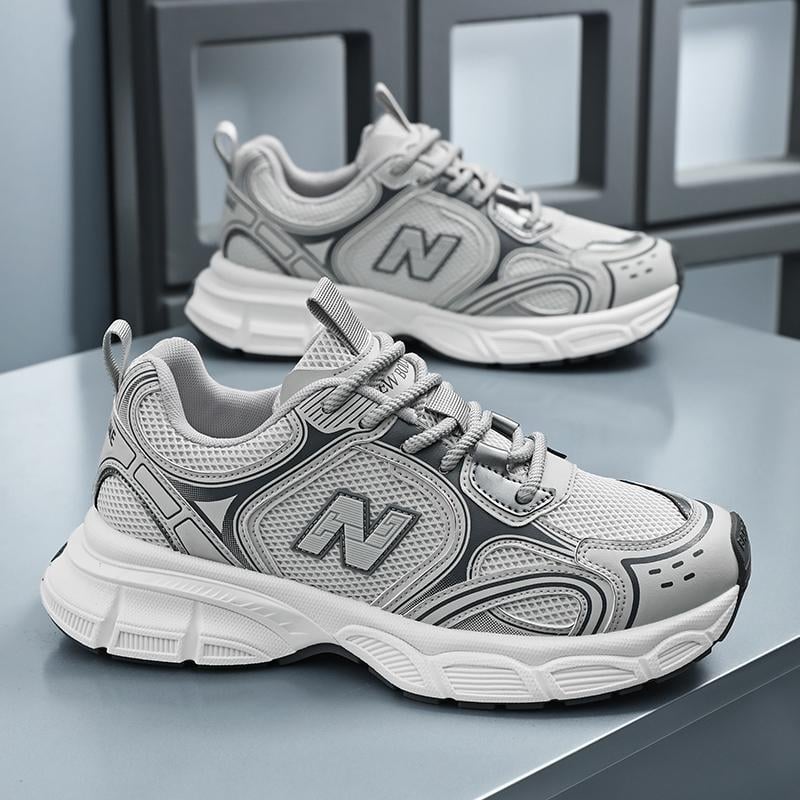 Pantofi sport bărbați tip dad shoes, din plasă respirabilă, talpă groasă pentru creșterea înălțimii, casual