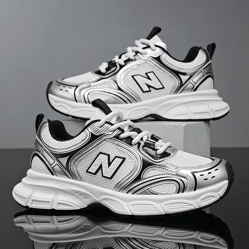 Pantofi sport bărbați tip dad shoes, din plasă respirabilă, talpă groasă pentru creșterea înălțimii, casual
