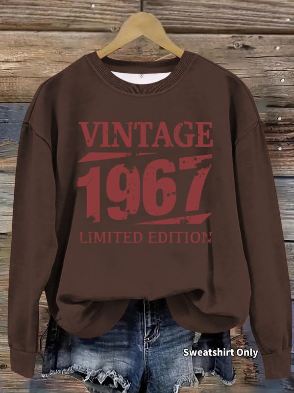 Női retro 1967 hosszú ujjú pulóver kerek nyakkal – limitált kiadás, európai és amerikai divat