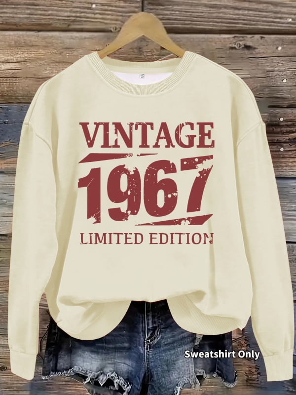Női retro 1967 hosszú ujjú pulóver kerek nyakkal – limitált kiadás, európai és amerikai divat