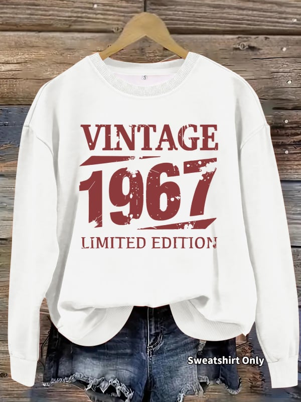 Női retro 1967 hosszú ujjú pulóver kerek nyakkal – limitált kiadás, európai és amerikai divat