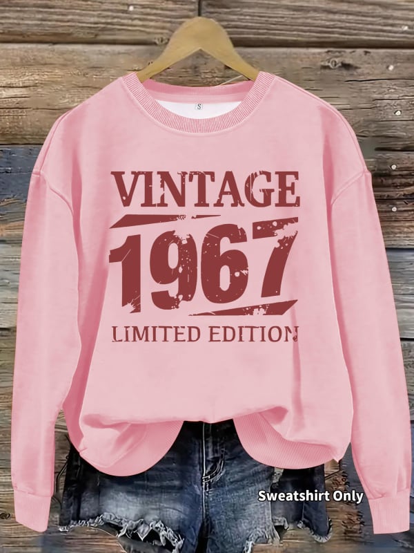 Női retro 1967 hosszú ujjú pulóver kerek nyakkal – limitált kiadás, európai és amerikai divat
