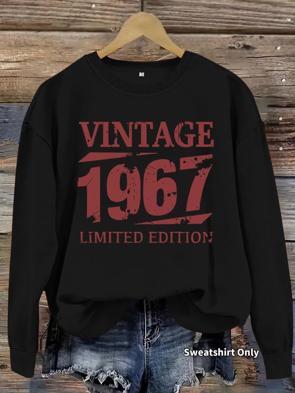 Női retro 1967 hosszú ujjú pulóver kerek nyakkal – limitált kiadás, európai és amerikai divat